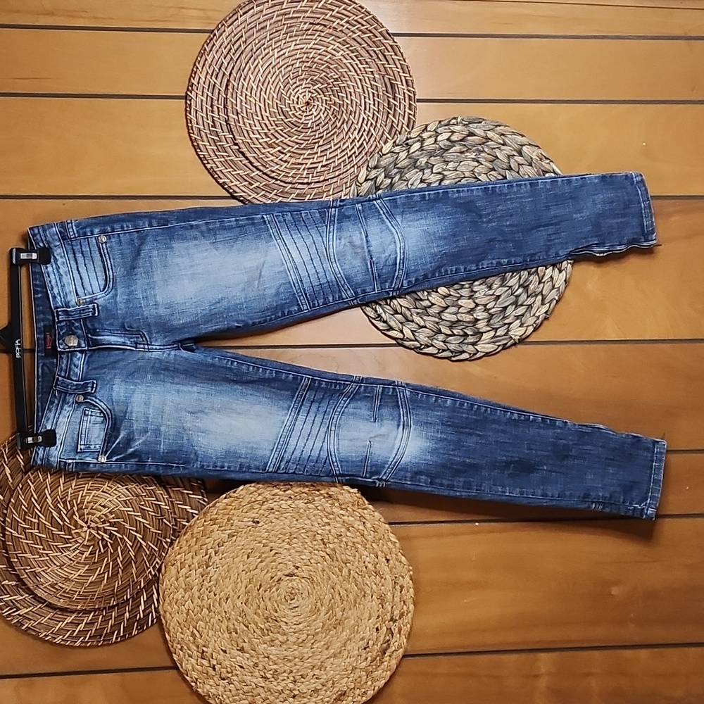 Vintage 1 skinny leg ankle zip moto jeans size 26